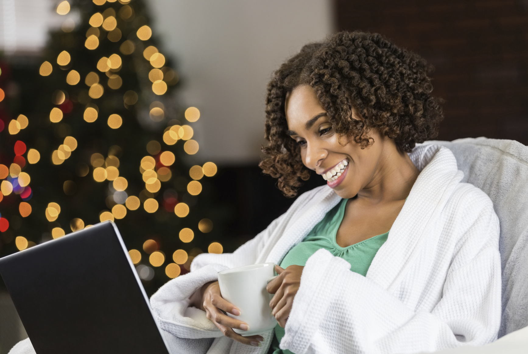 woman staying focused during the holiday season